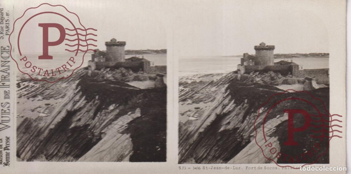 Fotografia antiga: VUES DE FRANCE. ST JEAN DE LUZ. FORT DE SOCOA. ESTEROSCOPICA ST&Eacute;R&Eacute;OSCOPIQUE STEREOSCOPIC +- 17.5X9CM