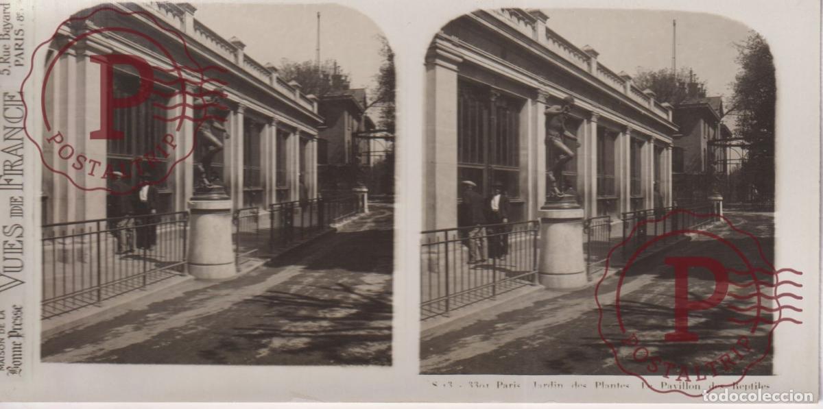 Fotografia antiga: VUES DE FRANCE JARDIN DE PLANTES. PAVILLON DES REPTILES. ESTEROSCOPICA ST&Eacute;R&Eacute;OSCOPIQUE STEREOSCOPIC +