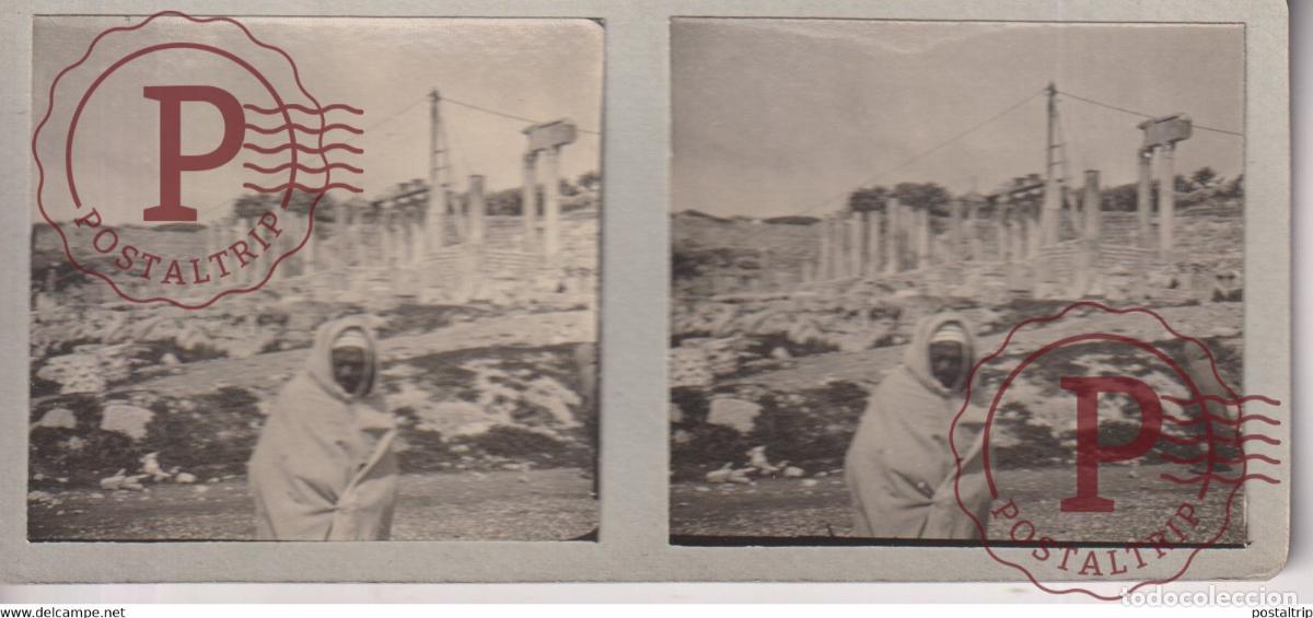 Fotograf&iacute;a antigua: DOUGGA 13*6cm ESTEREOSCOPICA ST&Eacute;R&Eacute;OSCOPIQUE STEREOSCOPIC