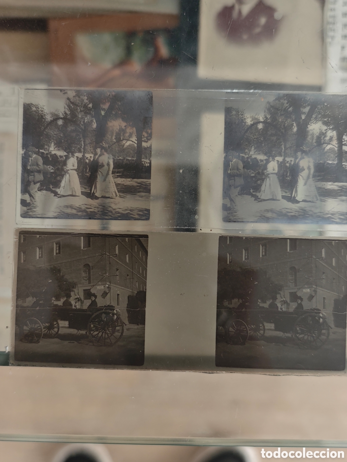 Fotograf&iacute;a antigua: Pareja de fotograf&iacute;as estereosc&oacute;picas originales sobre cristal ca. 1900-1915