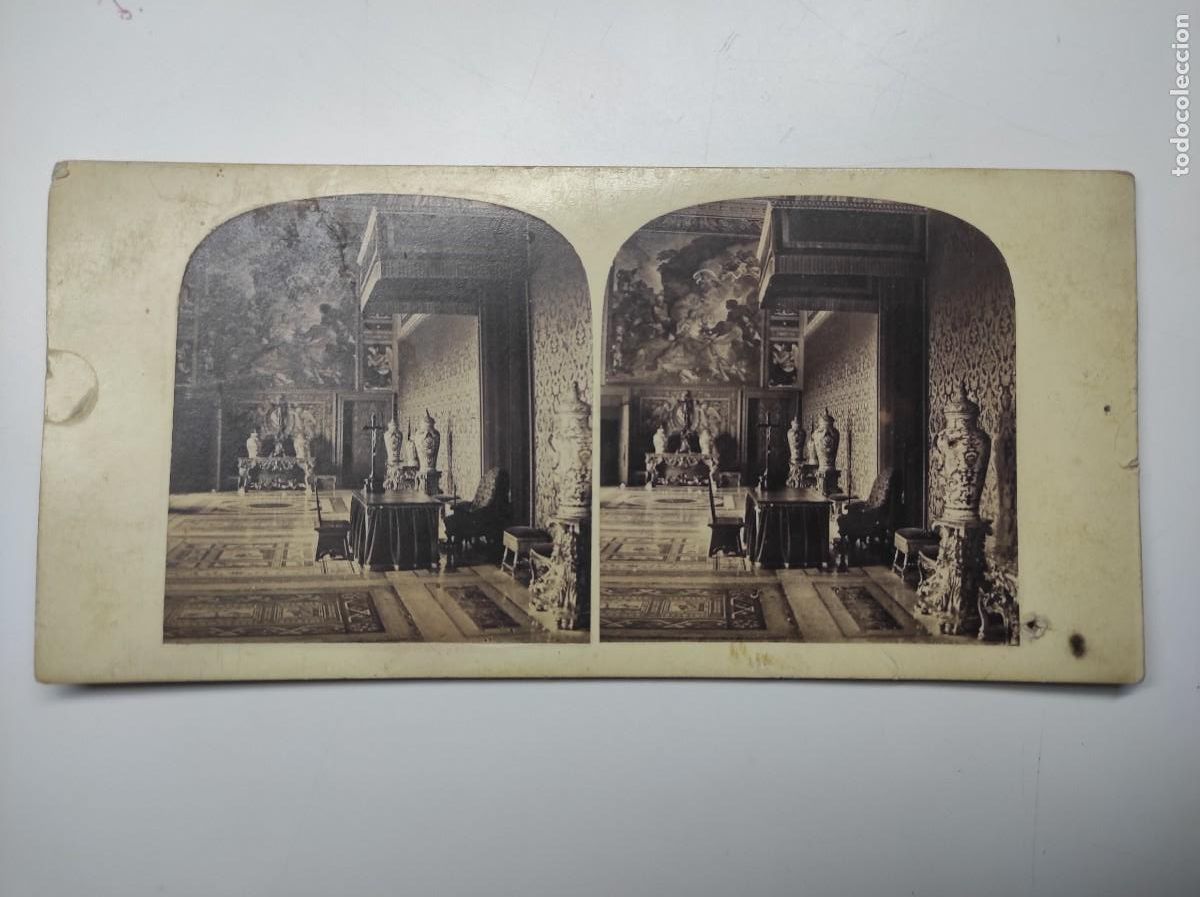 Fotograf&iacute;a antigua: FOTOGRAF&Iacute;A ESTEREOSC&Oacute;PICA MUY ANTIGUA SALA DE AUDICENCIAS DEL VATICANO