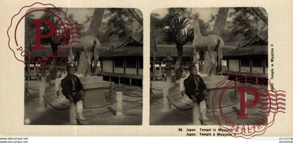 Fotograf&iacute;a antigua: JAPAN. JAPON. TEMPEL IN MIYAJIMA II. ESTEREOSCOPICA - ST&Eacute;R&Eacute;OSCOPIQUE - STEREOSCOPIC