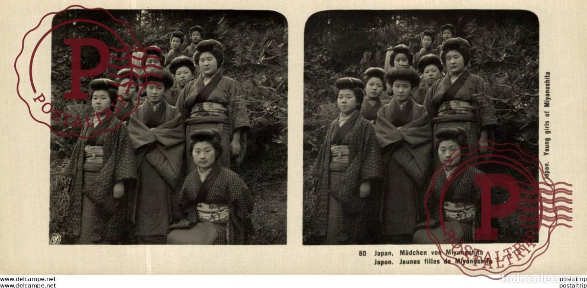Fotograf&iacute;a antigua: JAPAN. JAPON. MADCHEN VON MIYANOSHITA. ESTEREOSCOPICA - ST&Eacute;R&Eacute;OSCOPIQUE - STEREOSCOPIC