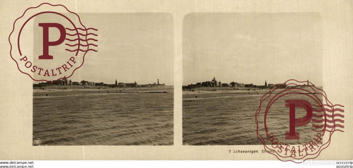 Photographie ancienne: SCHEVENIGEN STRAND - ESTEREOSCOPICA - ST&Eacute;R&Eacute;OSCOPIQUE - STEREOSCOPIC