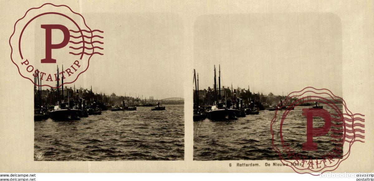 Photographie ancienne: ROTTERDAM DE NIEWE MAAS - ESTEREOSCOPICA - ST&Eacute;R&Eacute;OSCOPIQUE - STEREOSCOPIC