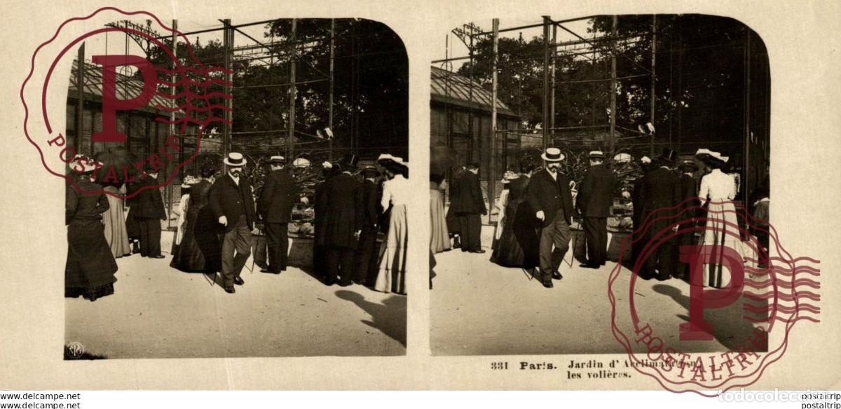 Antique Photography: FRANCIA FRANCE. PARIS. JARDIN DACCLIMATATION LES VOLIERES - ESTEREOSCOPICA - ST&Eacute;R&Eacute;OSCOPIQUE - STER