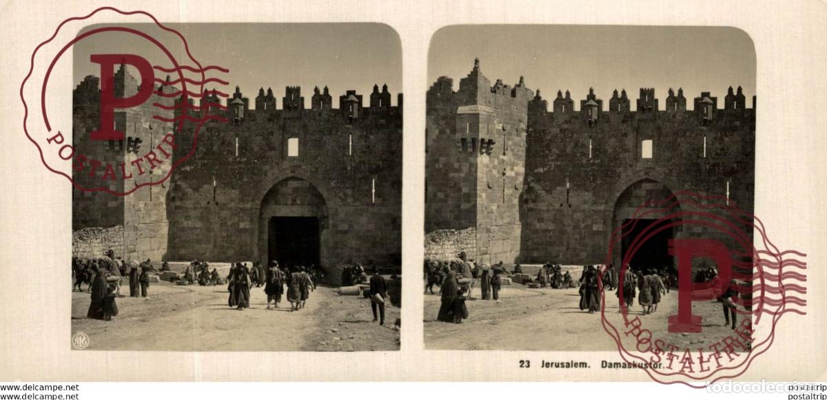 Antique Photography: JERUSALEM. DAMASKUSTOR - ESTEREOSCOPICA - ST&Eacute;R&Eacute;OSCOPIQUE - STEREOSCOPIC