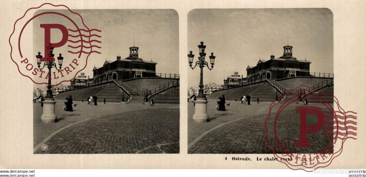 Antique Photography: BELGICA BELGIE. OSTENDE. LE CHALET ROYAL - ESTEREOSCOPICA - ST&Eacute;R&Eacute;OSCOPIQUE - STEREOSCOPIC