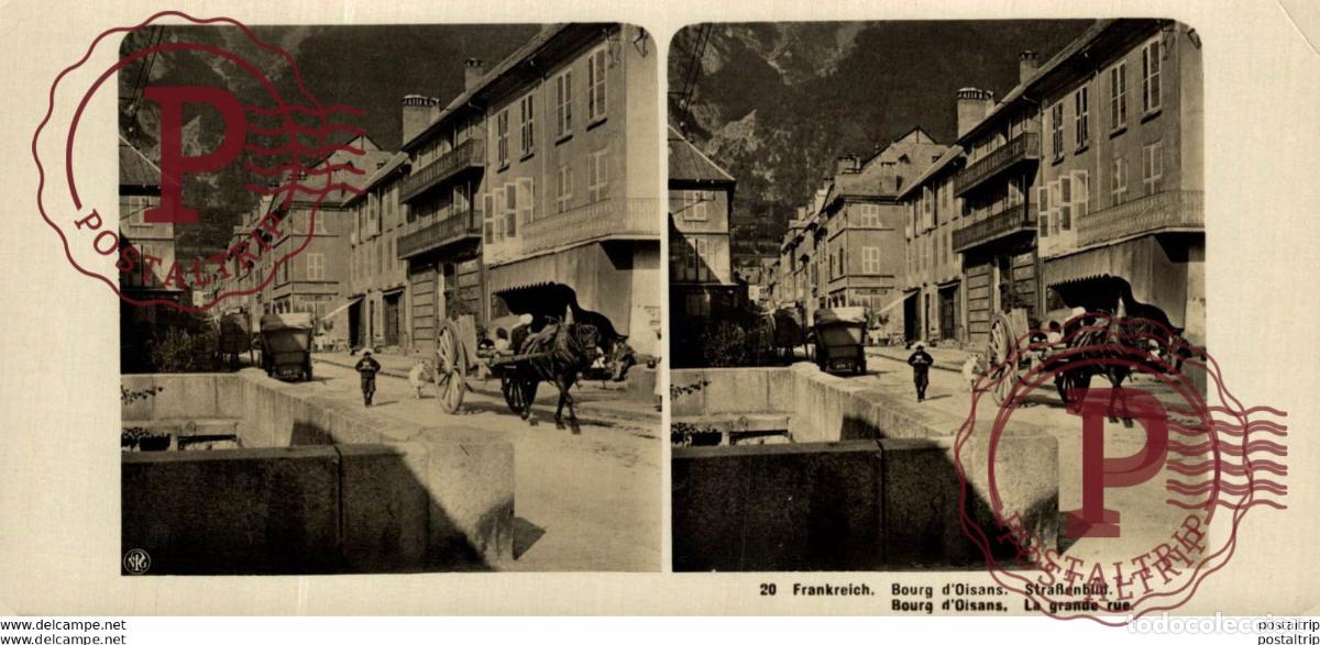 Photographie ancienne: FRANCIA FRANCE. FRANKREICH BOURG DOISANS STRASSENBILD - ESTEREOSCOPICA - ST&Eacute;R&Eacute;OSCOPIQUE - STEREOSC