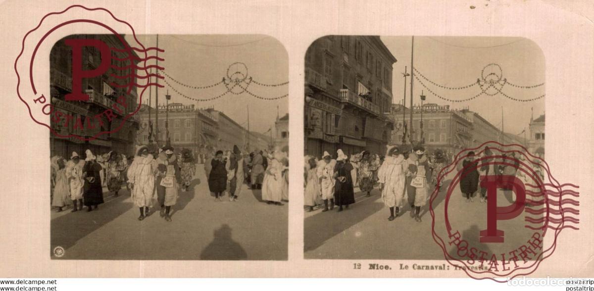 Fotografia antiga: FRANCIA FRANCE. NICE. LE CARNAVAL TRAVESTIS - ESTEREOSCOPICA - ST&Eacute;R&Eacute;OSCOPIQUE - STEREOSCOPIC