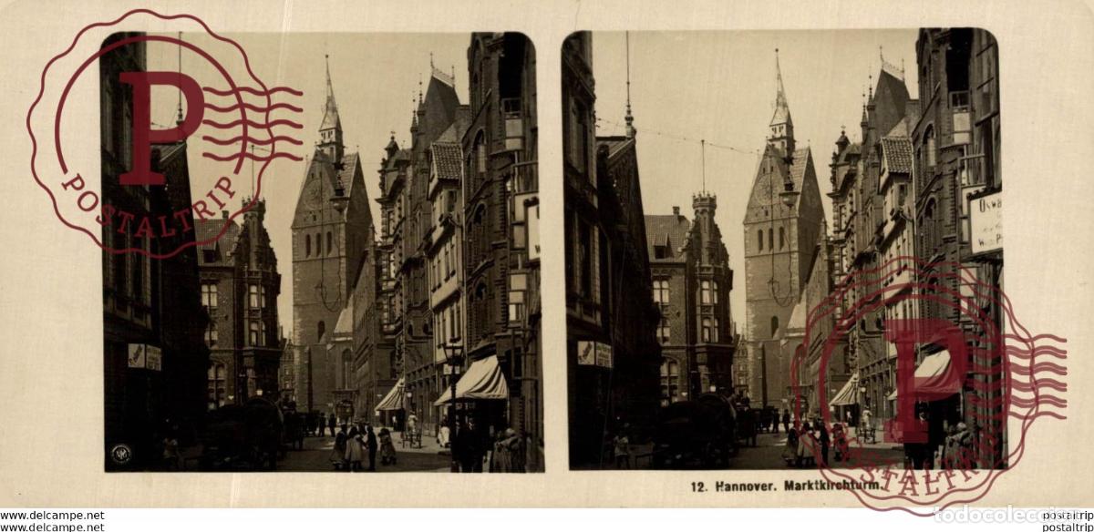 Fotografia antiga: ALEMANIA GERMANY. HANNOVER. MARKTKIRCHTURM - ESTEREOSCOPICA - ST&Eacute;R&Eacute;OSCOPIQUE - STEREOSCOPIC