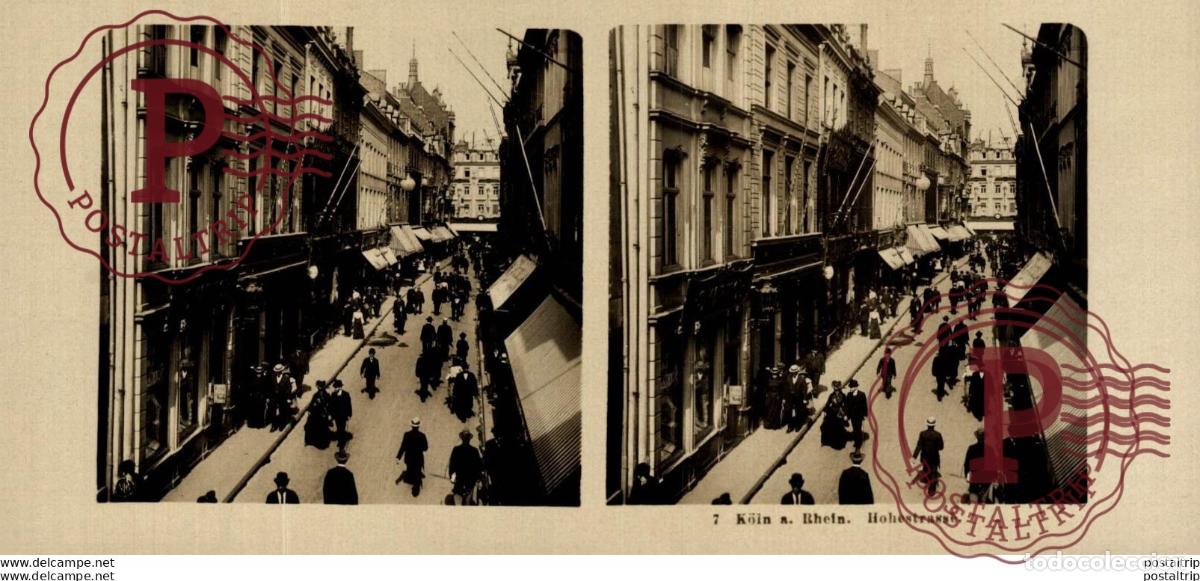 Fotografia antiga: ALEMANIA GERMANY. KOLN A. RHEIN HOHESTRASSE - ESTEREOSCOPICA - ST&Eacute;R&Eacute;OSCOPIQUE - STEREOSCOPIC