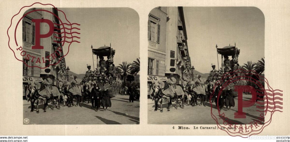 Fotografia antiga: FRANCIA FRANCE. NICE. LE CARNAVAL UN CHAR - ESTEREOSCOPICA - ST&Eacute;R&Eacute;OSCOPIQUE - STEREOSCOPIC