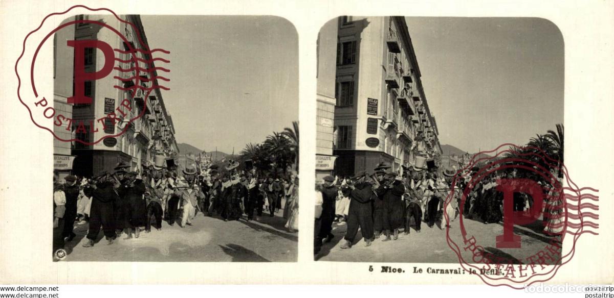 Fotografia antiga: FRANCIA FRANCE. NICE. LE CARNAVAL LE DEFILE - ESTEREOSCOPICA - ST&Eacute;R&Eacute;OSCOPIQUE - STEREOSCOPIC