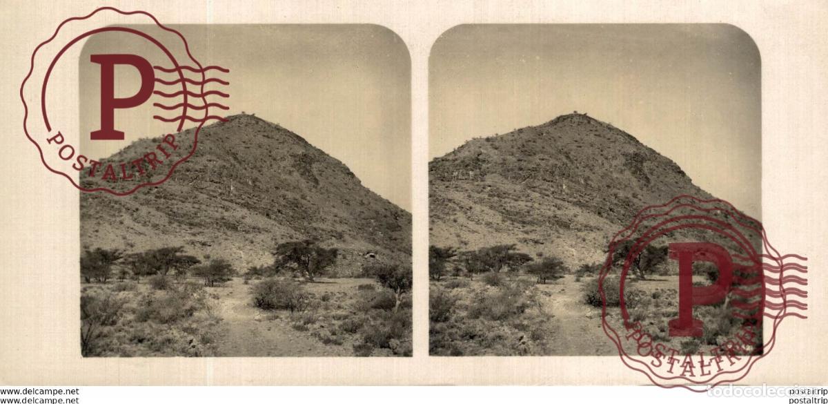 Fotografia antica: SUD WEST AFRIKA THE BULLSPORTER MOUNTAIN IN THE NAUKLUFT - ESTEREOSCOPICA - ST&Eacute;R&Eacute;OSCOPIQUE - STEREO