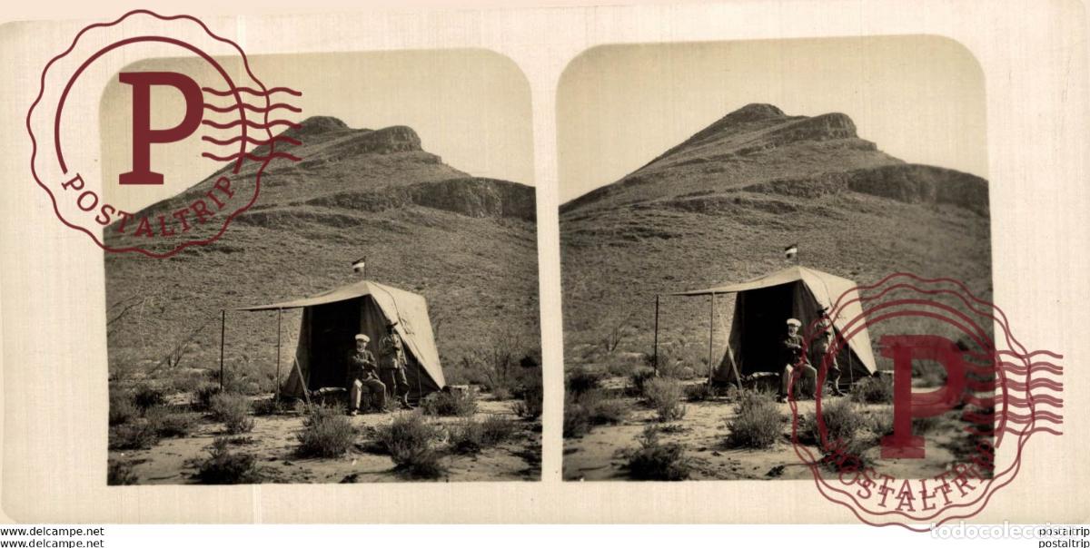 Fotografia antica: SUD WEST AFRIKA TENT-CAMP IN THE NAUKLUFT - ESTEREOSCOPICA - ST&Eacute;R&Eacute;OSCOPIQUE - STEREOSCOPIC