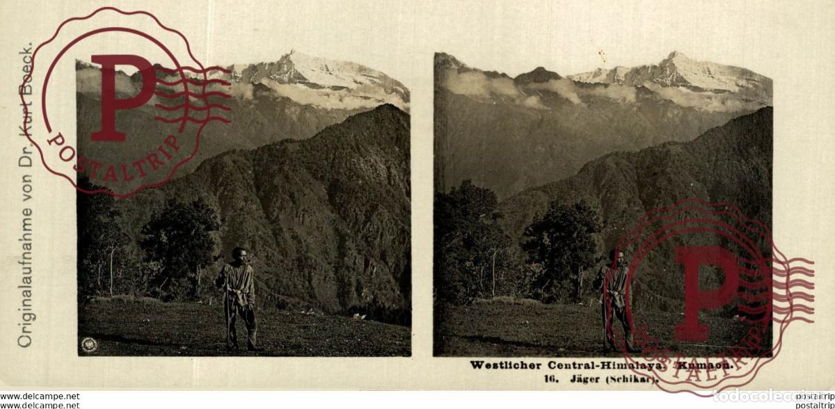 Fotografia antica: WESTLICHER CENTRAL HIMALAYA KUMAON JAGER SCHIKAR - ESTEREOSCOPICA - ST&Eacute;R&Eacute;OSCOPIQUE - STEREOSCOPIC