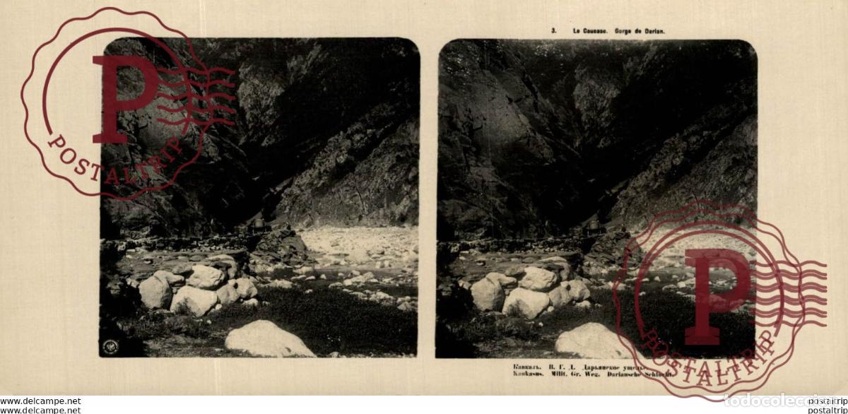 Fotografia antica: RUSIA RUSSE. KAUKASUS DARIANSEHESEHLUCHT - ESTEREOSCOPICA - ST&Eacute;R&Eacute;OSCOPIQUE - STEREOSCOPIC