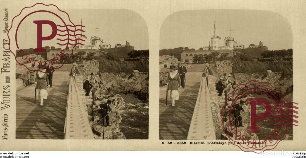 Fotografia antica: FRANCIA. FRANCE. BIARRITZ. LATTALAYE PRIS DE LA PASSERELLE. - ESTEREOSCOPICA - ST&Eacute;R&Eacute;OSCOPIQUE - S