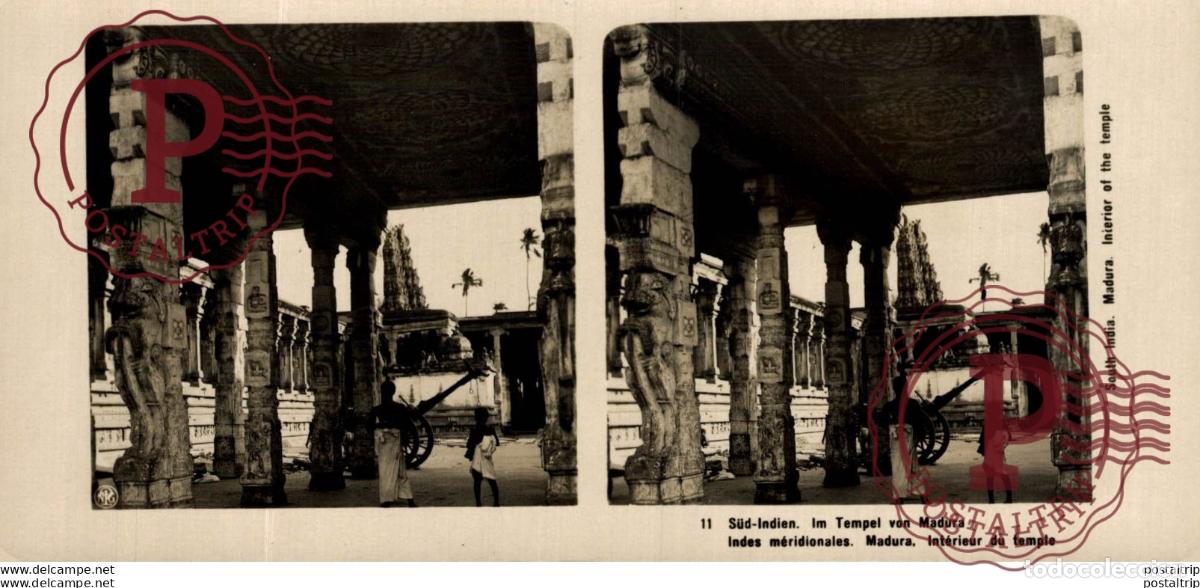 Fotografia antica: INDIA. INDIE. SUR INDIEN. IM TEMPEL VON MADURA. - ESTEREOSCOPICA - ST&Eacute;R&Eacute;OSCOPIQUE - STEREOSCOPIC