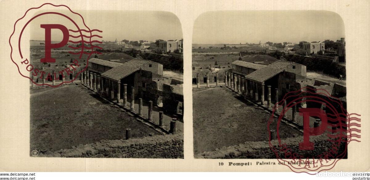 Fotografia antica: ITALIA. ITALY. POMPEI. PALESTRA DEI GLADIATORI - ESTEREOSCOPICA - ST&Eacute;R&Eacute;OSCOPIQUE - STEREOSCOPIC