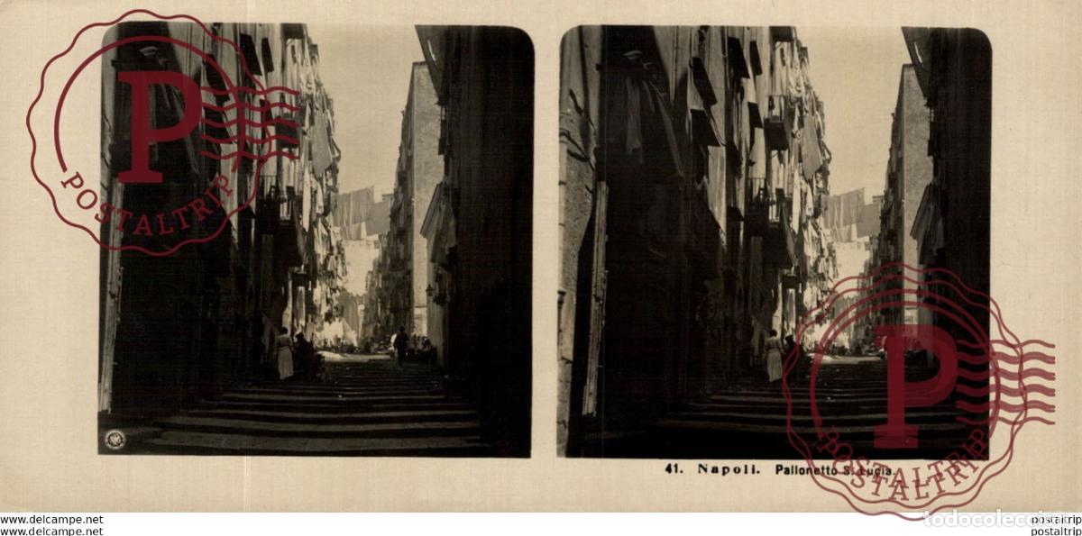Fotografia antica: ITALIA ITALY. NAPOLI. PALLONETTO S. LUCIA. - ESTEREOSCOPICA - ST&Eacute;R&Eacute;OSCOPIQUE - STEREOSCOPIC
