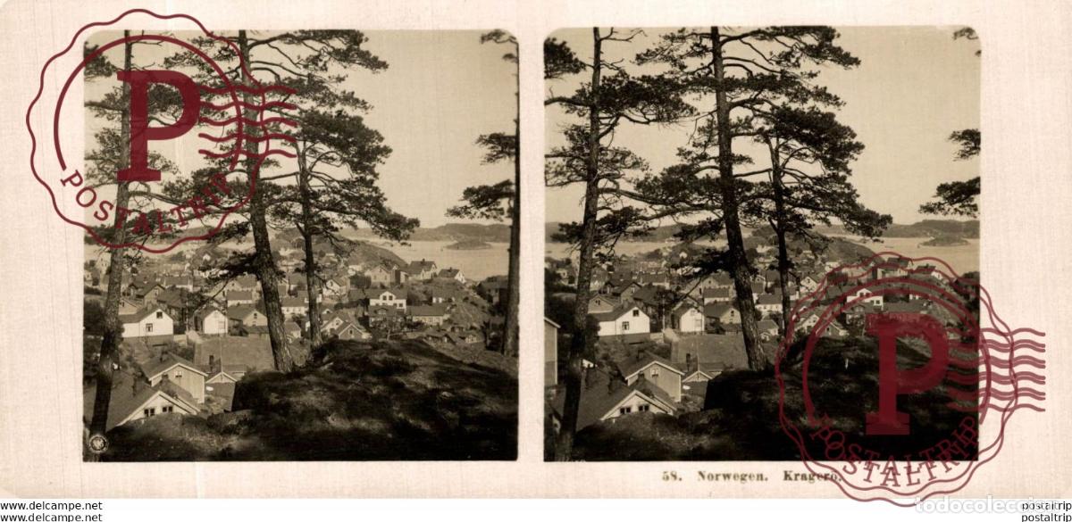 Fotografia antica: NORUEGA. NORWEGEN. KRAGERO - ESTEREOSCOPICA - ST&Eacute;R&Eacute;OSCOPIQUE - STEREOSCOPIC