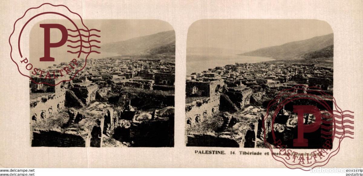 Fotografia antica: PALESTINA. PALESTINE, TIBERIADE ET MER DE GENNESARETH - ESTEREOSCOPICA - ST&Eacute;R&Eacute;OSCOPIQUE - STEREOSCO
