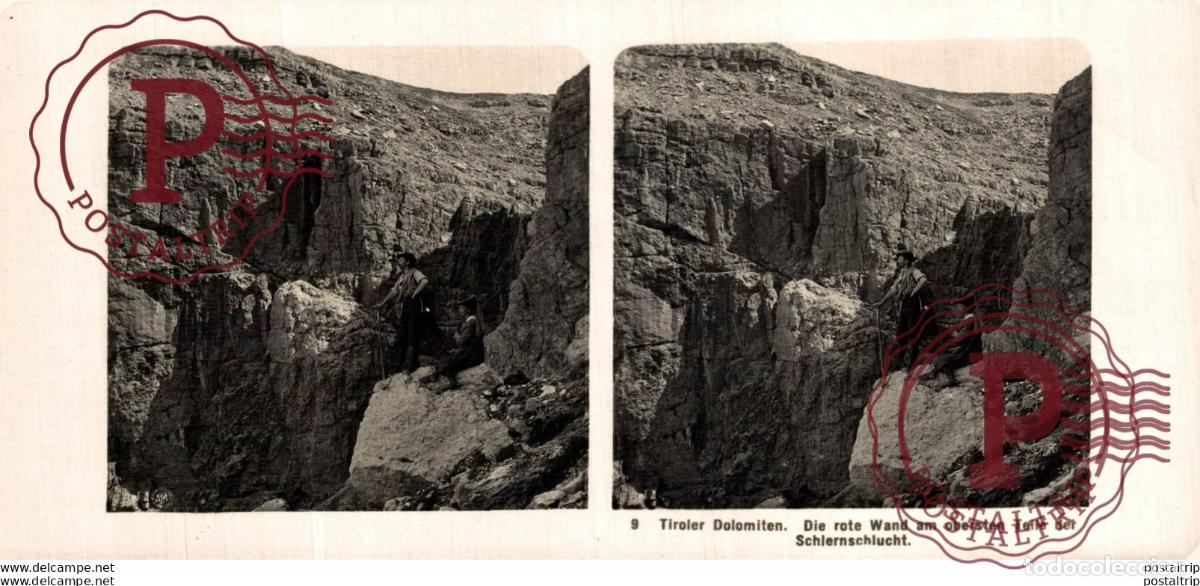 Fotografia antica: TIROL. TIROLER DOLOMITEN. DIE ROTE WAND AM OBERSTEN TELLE DER... - ESTEREOSCOPICA - ST&Eacute;R&Eacute;OSCOPIQUE