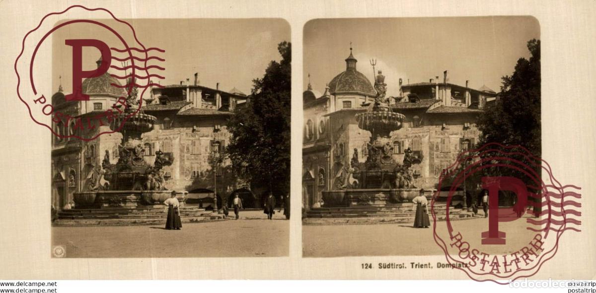 Fotografia antica: TIROL. SUD TIROL TRIENT. DOMPLATZ - ESTEREOSCOPICA - ST&Eacute;R&Eacute;OSCOPIQUE - STEREOSCOPIC