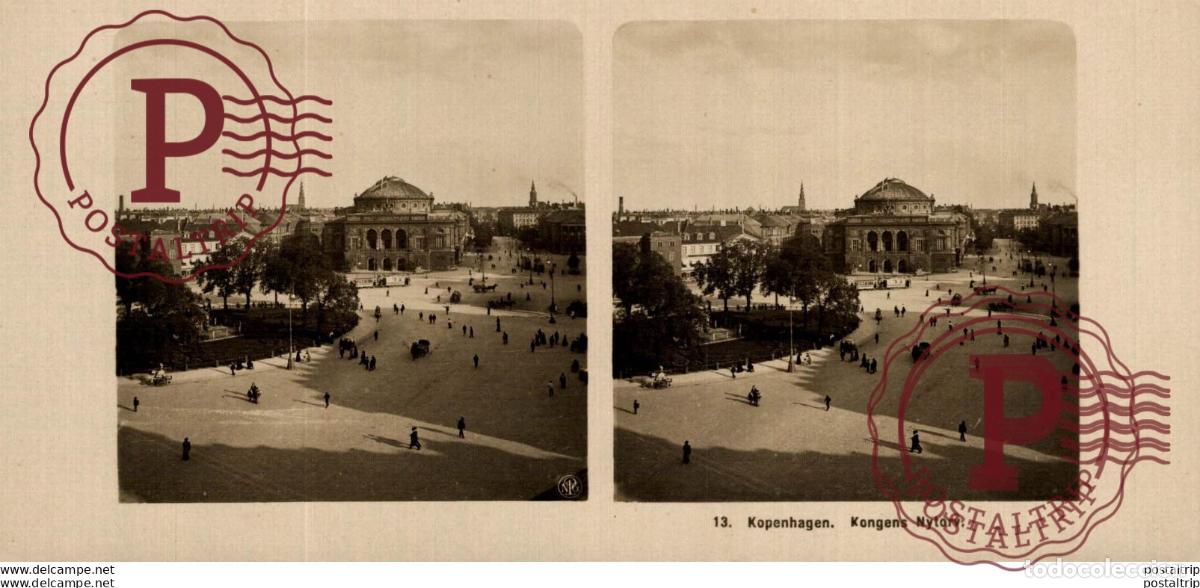 Fotograf&iacute;a antigua: DINAMARCA. DENMARK. KOPENHAGEN KONGENS NYTORV - ESTEREOSCOPICA - ST&Eacute;R&Eacute;OSCOPIQUE - STEREOSCOPIC
