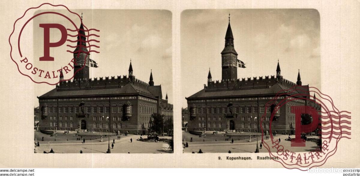 Fotograf&iacute;a antigua: DINAMARCA. DENMARK. KOPENHAGEN RAADHUSET - ESTEREOSCOPICA - ST&Eacute;R&Eacute;OSCOPIQUE - STEREOSCOPIC
