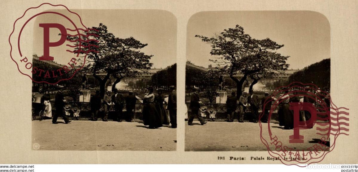 Fotografia antica: FRACIA FRANCE. PARIS. PALAIS ROYAL, LE JARDIN - ESTEREOSCOPICA - ST&Eacute;R&Eacute;OSCOPIQUE - STEREOSCOPIC
