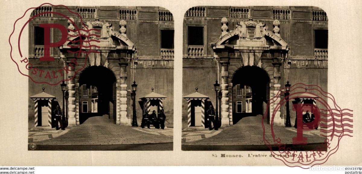 Fotografia antica: MONACO. LENTREE DU CHATEAU - ESTEREOSCOPICA - ST&Eacute;R&Eacute;OSCOPIQUE - STEREOSCOPIC
