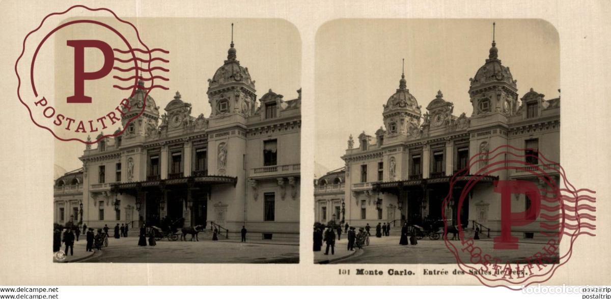 Fotografia antica: MONACO. MONTE CARLO. ENTREE DES SALLES DE JEUX. - ESTEREOSCOPICA - ST&Eacute;R&Eacute;OSCOPIQUE - STEREOSCOPIC