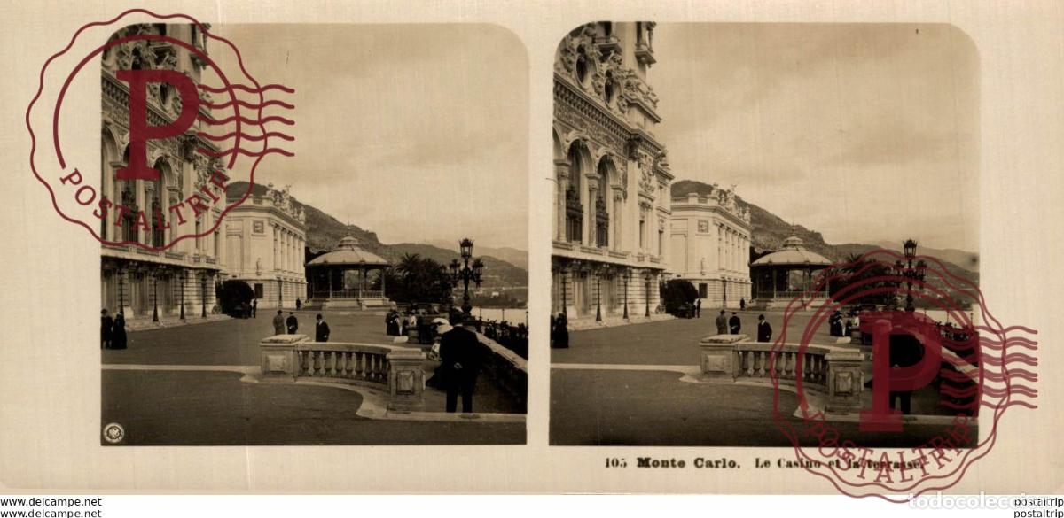 Fotografia antica: MONACO. MONTE CARLO. LE CASINO ET LE TERRASSE. - ESTEREOSCOPICA - ST&Eacute;R&Eacute;OSCOPIQUE - STEREOSCOPIC
