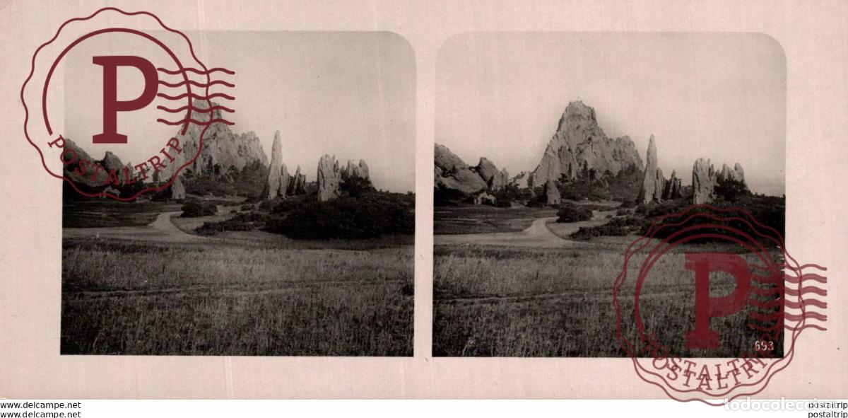 Fotografia antica: USA. IM GOTTERGATEN COLORADO. A SECTION OF MOUNTAINS - ESTEREOSCOPICA - ST&Eacute;R&Eacute;OSCOPIQUE - STEREOSCOP