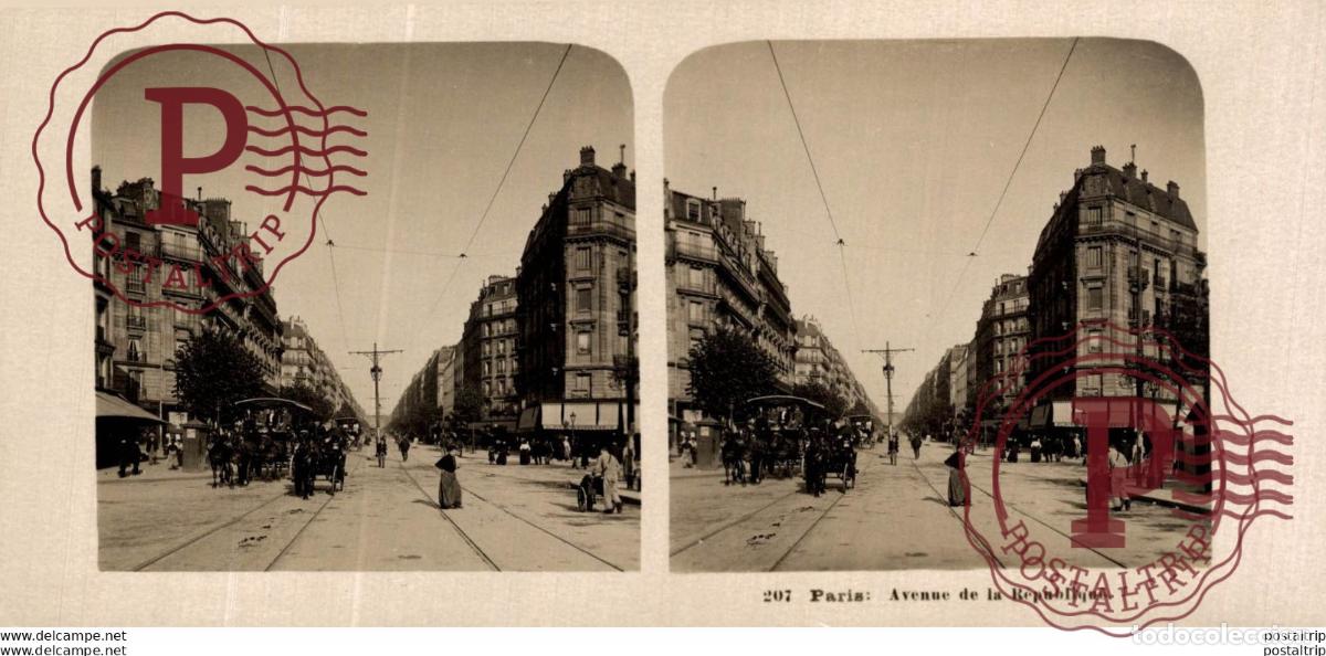 Fotograf&iacute;a antigua: FRANCIA FRANCE. PARIS. AVENUE DE LA REPUBLIQUE - ESTEREOSCOPICA - ST&Eacute;R&Eacute;OSCOPIQUE - STEREOSCOPIC