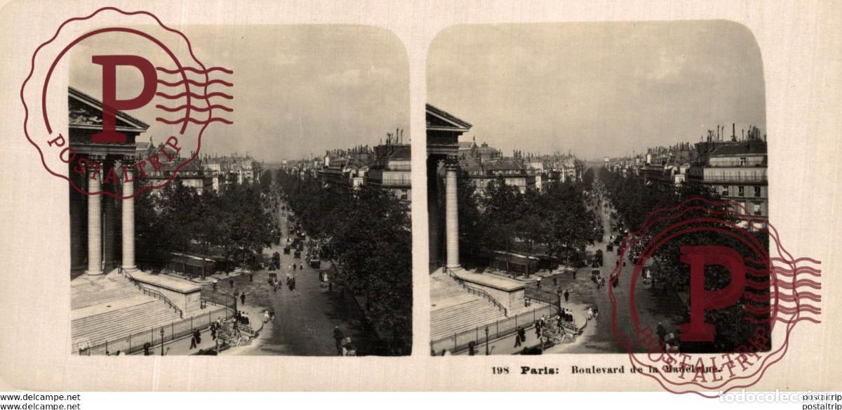 Fotograf&iacute;a antigua: FRANCIA FRANCE. PARIS. BOULEVARD DE LA MADELEINE - ESTEREOSCOPICA - ST&Eacute;R&Eacute;OSCOPIQUE - STEREOSCOPIC