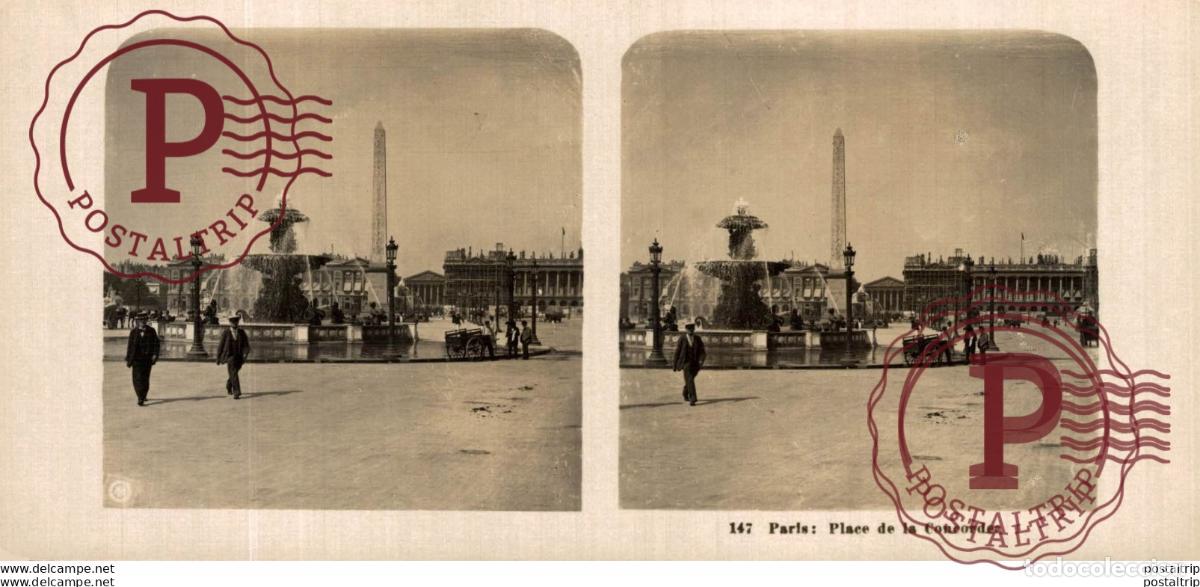 Fotograf&iacute;a antigua: FRANCIA FRANCE. PARIS. PLACE DE LA CONCORDE - ESTEREOSCOPICA - ST&Eacute;R&Eacute;OSCOPIQUE - STEREOSCOPIC