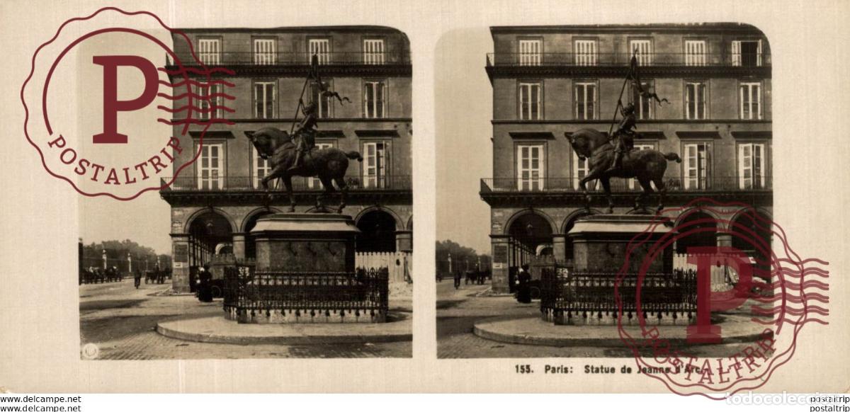 Fotograf&iacute;a antigua: FRANCIA FRANCE. PARIS. STATUE DE JEANNE DARC - ESTEREOSCOPICA - ST&Eacute;R&Eacute;OSCOPIQUE - STEREOSCOPIC