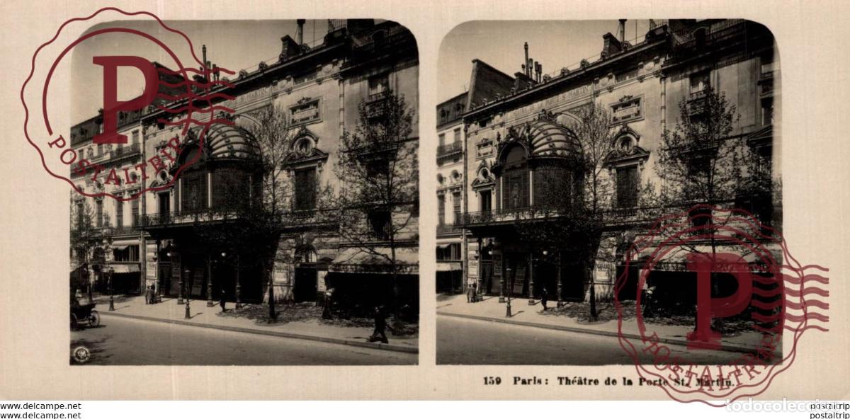 Fotograf&iacute;a antigua: FRANCIA FRANCE. PARIS. THEATRE DE LA PORTE ST MARTIN -ESTEREOSCOPICA - ST&Eacute;R&Eacute;OSCOPIQUE - STEREOSCOP