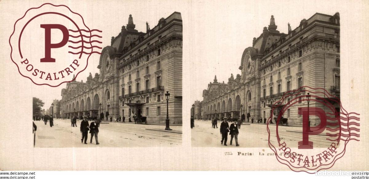 Fotograf&iacute;a antigua: FRANCIA FRANCE. PARIS. LA GARE D ORLEANS -ESTEREOSCOPICA - ST&Eacute;R&Eacute;OSCOPIQUE - STEREOSCOPIC