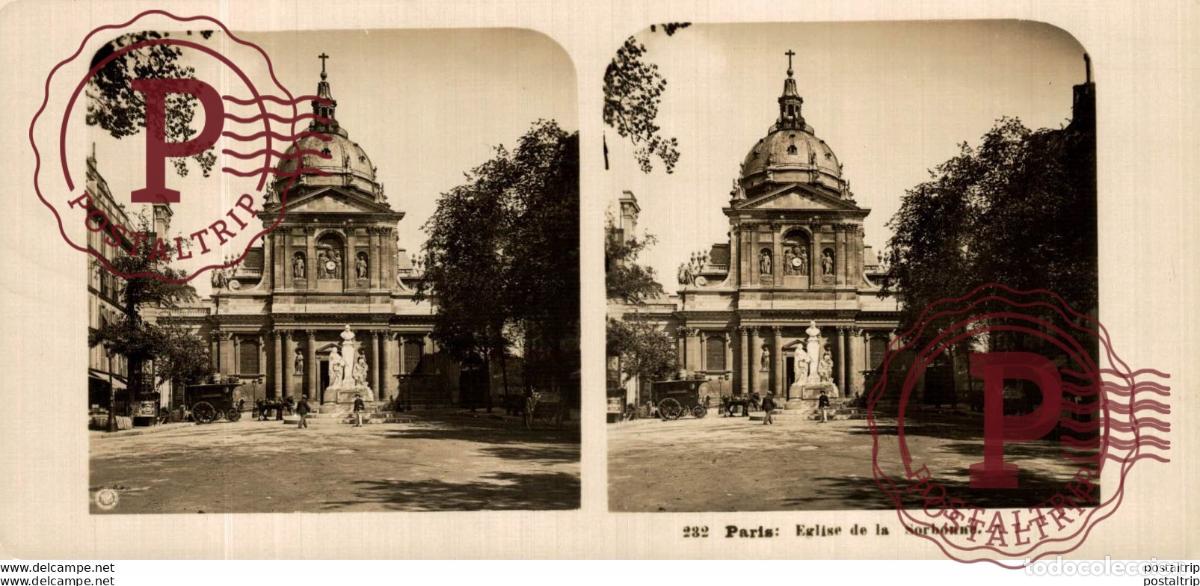 Fotograf&iacute;a antigua: FRANCIA FRANCE. PARIS. EGLISE DE LA SORBONNE -ESTEREOSCOPICA - ST&Eacute;R&Eacute;OSCOPIQUE - STEREOSCOPIC