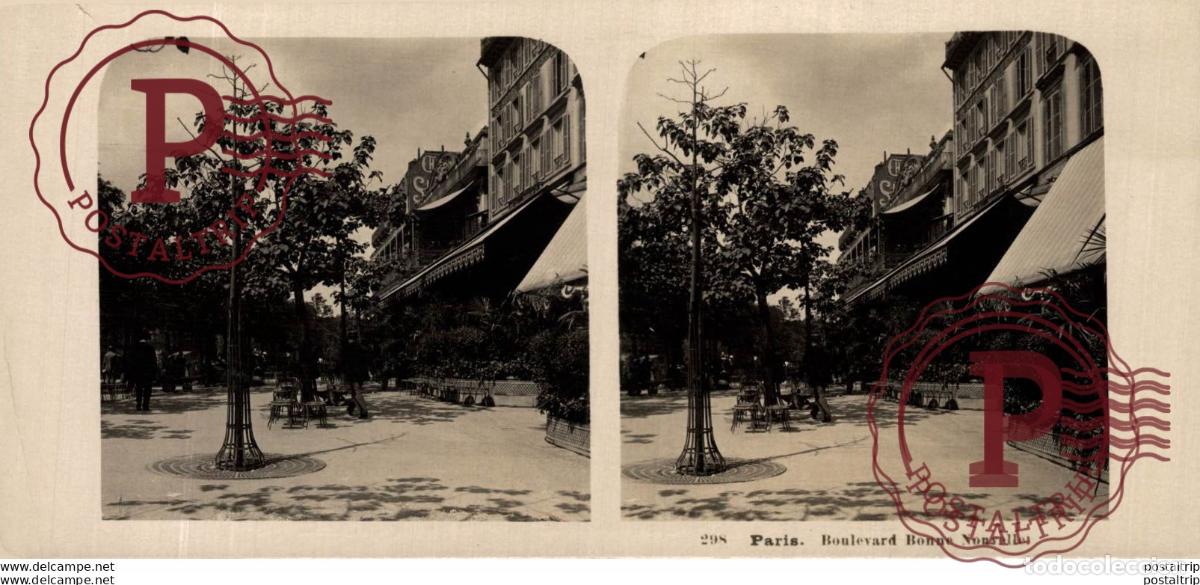 Fotograf&iacute;a antigua: FRANCIA FRANCE. PARIS. STATUE DE WASHINGTON -ESTEREOSCOPICA - ST&Eacute;R&Eacute;OSCOPIQUE - STEREOSCOPIC