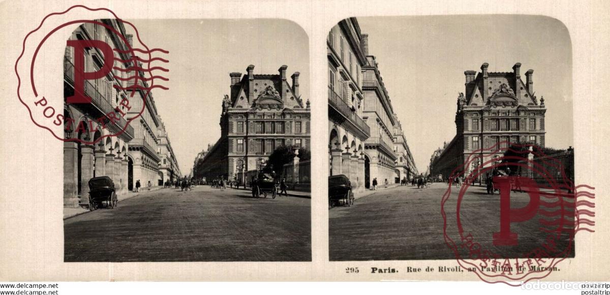 Fotograf&iacute;a antigua: FRANCIA FRANCE. PARIS. RUE DE RIVOLI, AU PAVILLON DE MARSAN -ESTEREOSCOPICA - ST&Eacute;R&Eacute;OSCOPIQUE - STER