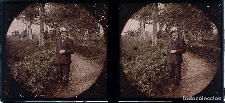 Fotograf&iacute;a antigua: AUTOCROMO ESTEREOSCOPICO DE CRISTAL FORMATO 6 X 13 cm.