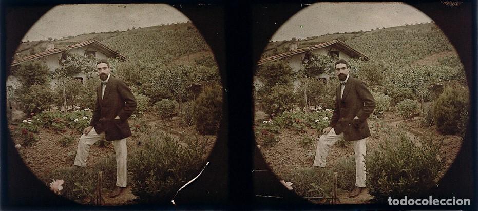 Fotograf&iacute;a antigua: AUTOCROMO ESTEREOSCOPICO DE CRISTAL FORMATO 6 X 13 cm.