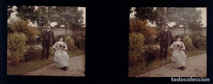 Fotograf&iacute;a antigua: AUTOCROMO ESTEREOSCOPICO DE CRISTAL FORMATO 4.5 X 10.7 cm.