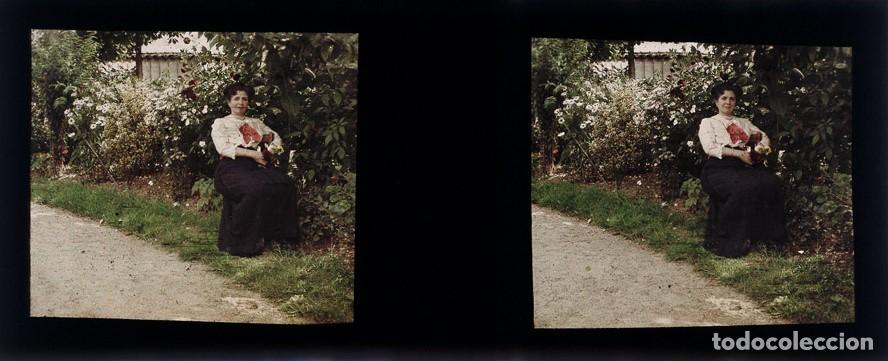 Fotograf&iacute;a antigua: AUTOCROMO ESTEREOSCOPICO DE CRISTAL FORMATO 4.5 X 10.7 cm.